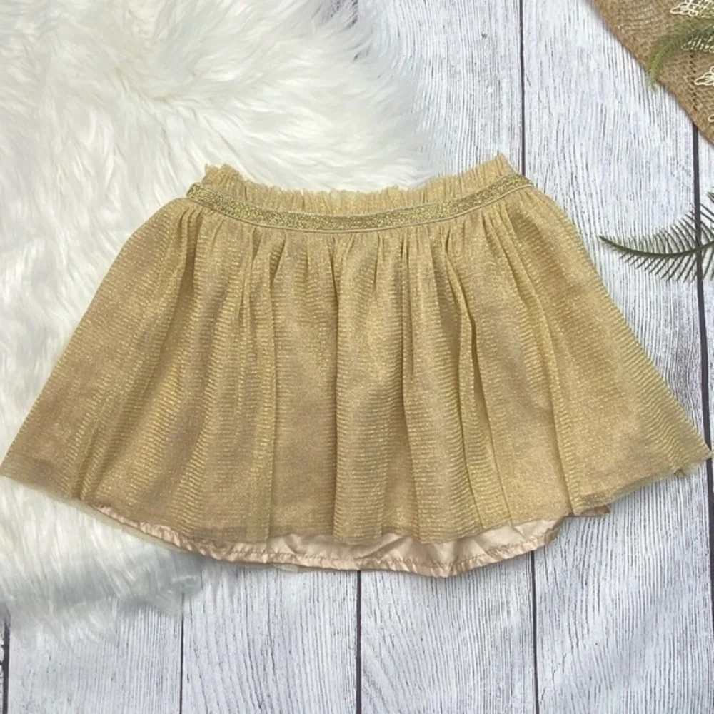 Okie Dokie Girls Skirt Size 4 Gold Sparkly Sheer Layer Skirt